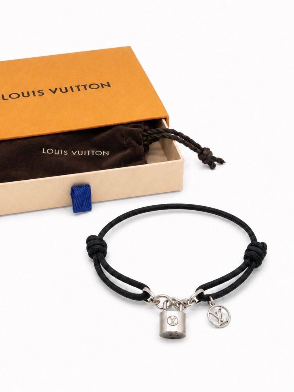 Louis Vuitton x Virgil Abloh 925 Sterling Silver Lockit Cord Bracelet W/ Box